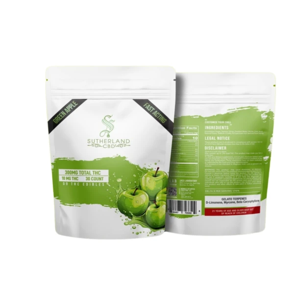 Fast Acting Green Apple | 10mg THC Gummies | Sutherland CBD