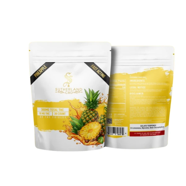 Fast Acting Pineapple | 10mg THC Gummies | Sutherland CBD