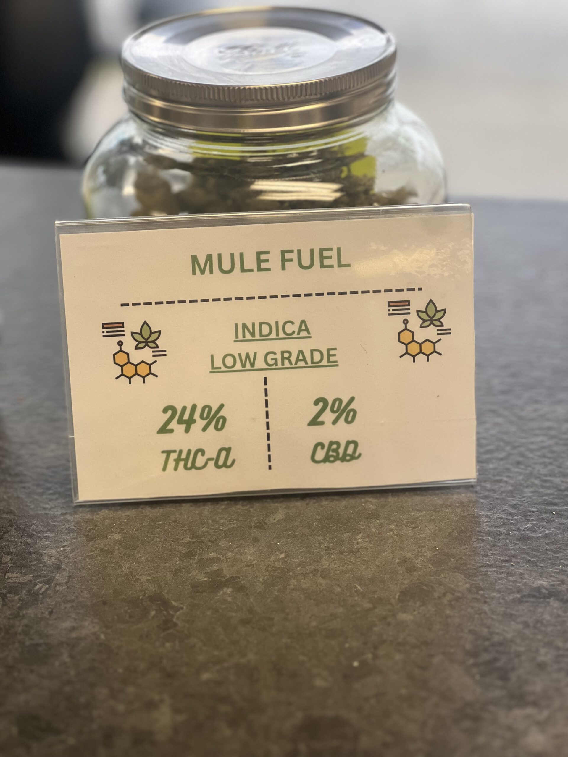 Mule Fuel Indica 24% THC-A Flower Low Grade